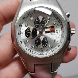 Rare Vintage Mens Tommy Hilfiger Classic Stainless Steel Multifunction Watch